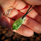 NZ Greenstone Pounamu Natural Freeform Pendant Necklace (N988)