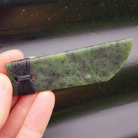 NZ Greenstone Pounamu Toki Pendant Necklace (N245)