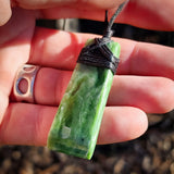 NZ Greenstone Pounamu Toki Pendant Necklace (N911)