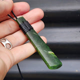 NZ Greenstone Pounamu Toki Pendant Necklace (N169)
