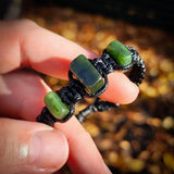NZ Greenstone Pounamu One Off Macrame Bracelet (1A3-841)