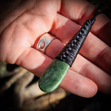 NZ Greenstone Pounamu Roimata Pendant Necklace (N708)