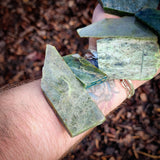 500g Raw NZ Greenstone Pounamu Carving Slices / Offcuts (R14B646)
