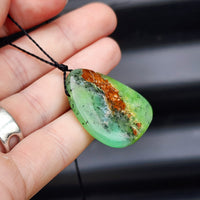 Natural Chrysoprase Free Shape Pendant Necklace (1BBB254)