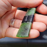 NZ Greenstone Pounamu Toki Pendant Necklace (N450)