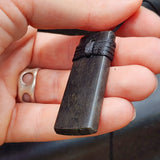 NZ Black Greenstone Pounamu Toki Pendant Necklace (N475)