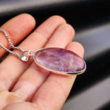 Silver Plated Natural Amethyst Handmade Irregular Shaped Necklace (30X34)