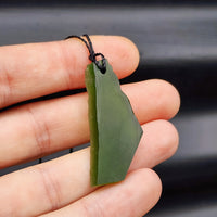 Natural Raw Nephrite Greenstone Pendant Necklace (1BBB159)