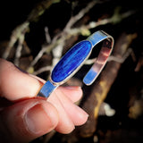 Solid 925 Sterling Silver & Natural Kyanite Handmade Cuff Bracelet