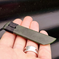 NZ Greenstone Pounamu Toki Pendant Necklace (N243)