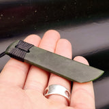 NZ Greenstone Pounamu Toki Pendant Necklace (N243)