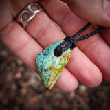 Genuine Arizona Turquoise Freeform Pendant Necklace (N1170)