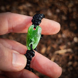 NZ Greenstone Pounamu One Off Macrame Bracelet (1A3-849)