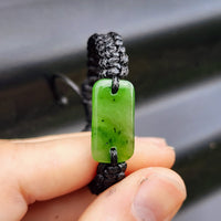 Natural Greenstone One Off Macrame Bracelet (1A3-783)