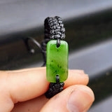Natural Greenstone One Off Macrame Bracelet (1A3-783)