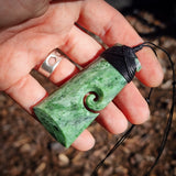 Natural Jade Koru Toki Pendant Necklace (N1212)