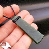 NZ Greenstone Pounamu Toki Pendant Necklace (N346)