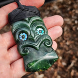 Natural Jade Tiki Toki Pendant Necklace (N1119)