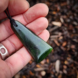 NZ Greenstone Pounamu Toki Pendant Necklace (N938)