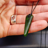 Natural Greenstone Pendant Necklace (AJJC2344)