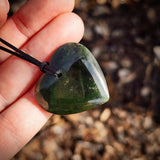 Natural Jade Heart Pendant Necklace (N1120)