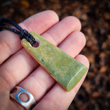 NZ Greenstone Pounamu Toki Pendant Necklace (N851)