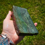 907g Raw Nephrite Jade Carving Slice Jade Slab (R14B811)