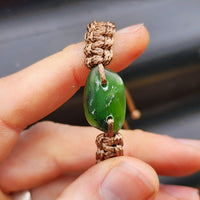 Natural Greenstone One Off Macrame Bracelet (1A3-766)