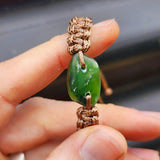 Natural Greenstone One Off Macrame Bracelet (1A3-766)