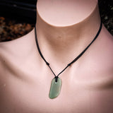 NZ Greenstone Pounamu Natural Freeform Pendant Necklace (N842)