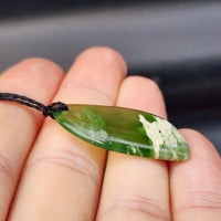 Natural Nephrite Greenstone Pendant Necklace (1BBB182)