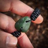 NZ Greenstone Pounamu One Off Macrame Bracelet (1A3-852)