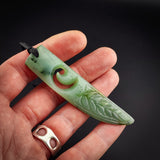 Natural Jade Koru Niho Pendant Necklace (N2144)