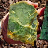 750g Raw Nephrite Jade Carving Slices (R14B780)