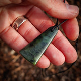 NZ Greenstone Pounamu Toki Pendant Necklace (N982)