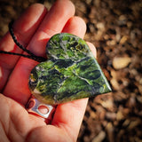 NZ Greenstone Pounamu Heart Pendant Necklace (N1006)