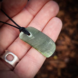 NZ Greenstone Pounamu Natural Freeform Pendant Necklace (N843)