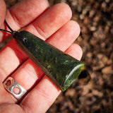 NZ Greenstone Pounamu Toki Pendant Necklace (N1041)