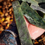 500g Raw NZ Greenstone Pounamu Nephrite Carving Slices Offcuts (R14B621)
