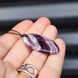 Natural Amethyst Oval Pendant Necklace (1BBB280)