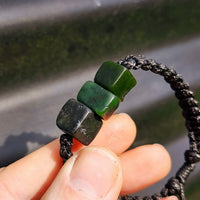 Natural Greenstone One Off Macrame Bracelet (1A3-778)