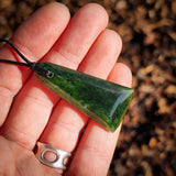 NZ Greenstone Pounamu Toki Pendant Necklace (N958)