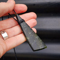 NZ Greenstone Pounamu Toki Pendant Necklace (N157)