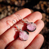 Natural Raw Ruby Irregular Hook Earrings (E113)