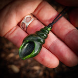Natural Jade Kakara Shell Pendant Necklace (N1069)