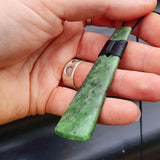 NZ Greenstone Pounamu Toki Pendant Necklace (N406)