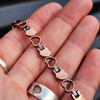 Copper Magnetic Heart Chain Bracelet