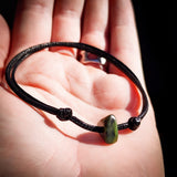 NZ Greenstone Pounamu One Off Macrame Anklet (1A3-827)