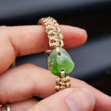 Natural Greenstone One Off Macrame Bracelet (1A3-790)