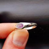 Solid 925 Sterling Silver & Natural Amethyst Signet Ring